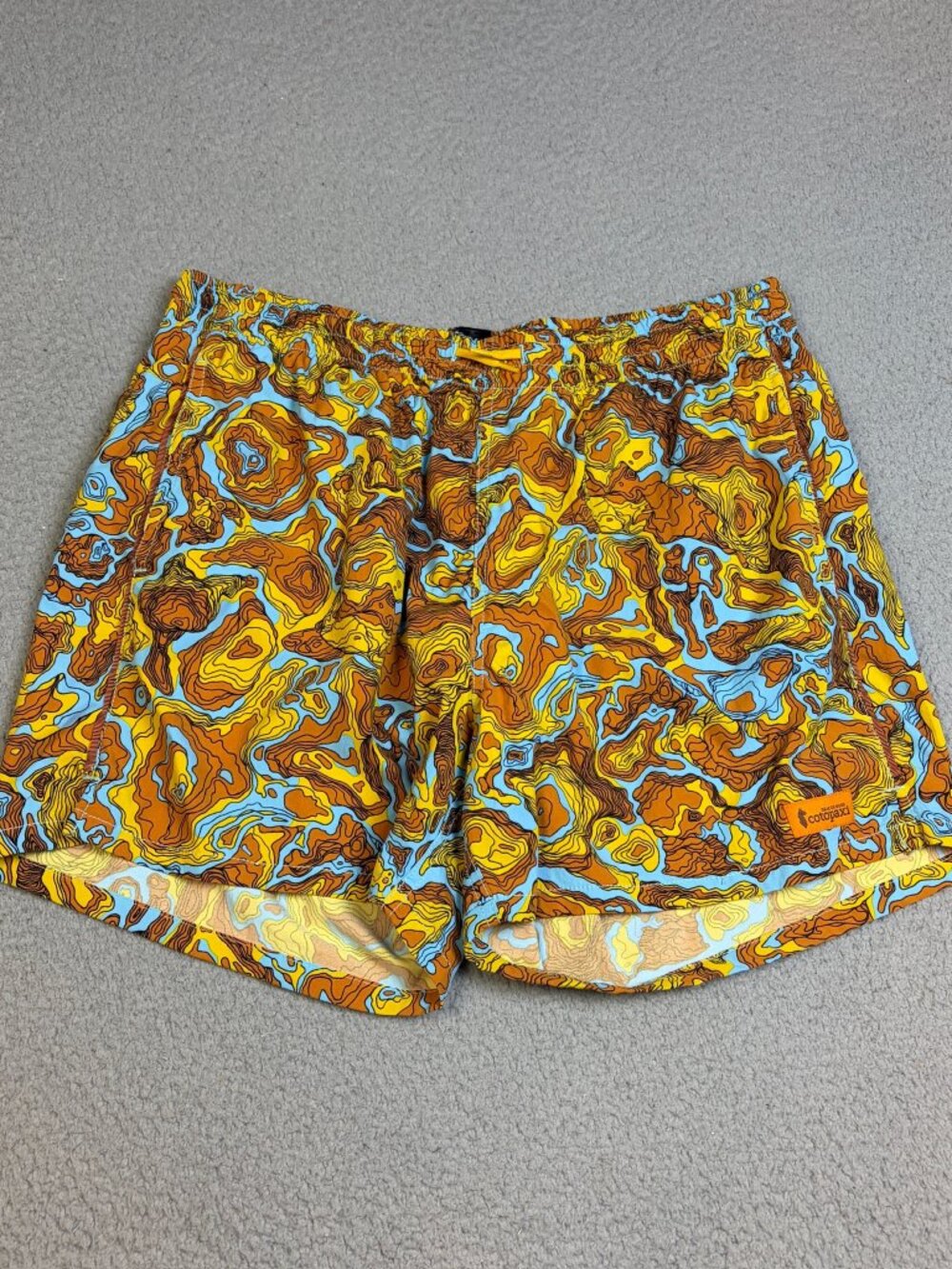 Cotopaxi Shorts Swim Trunks Mens Large Blue Brown Quick Dry Spice Flame